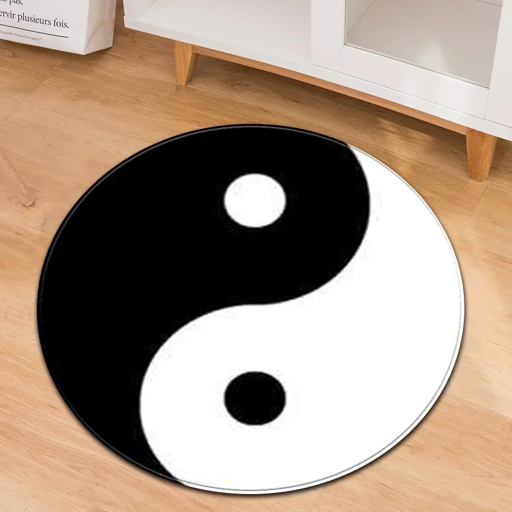 Home Gym Hack - Yin Yang Taiji Round Rug Flower
