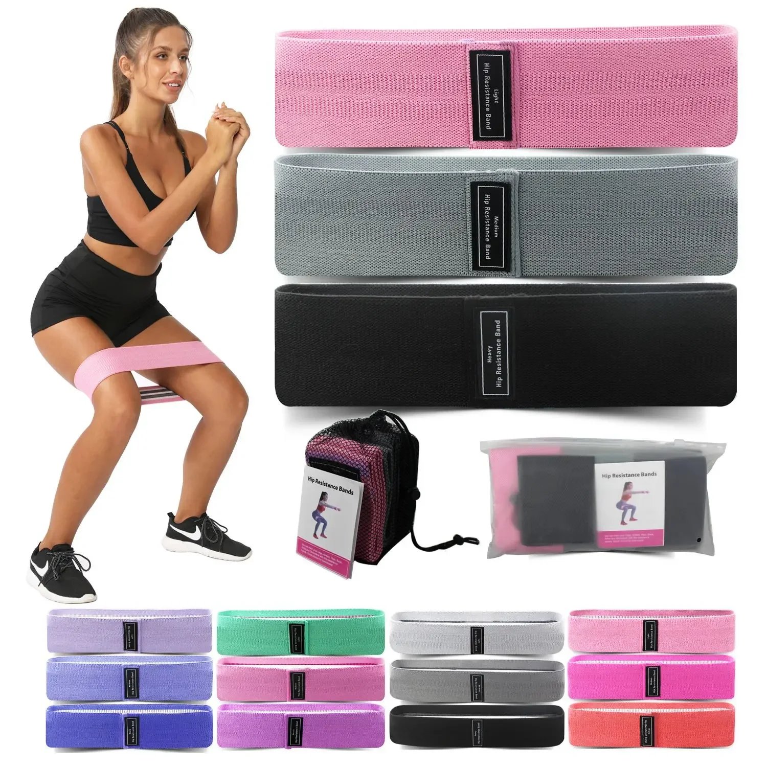 Leg Home Gym Workout - 1/2/3PCS Elastic Bands Fitness Resistance Bands