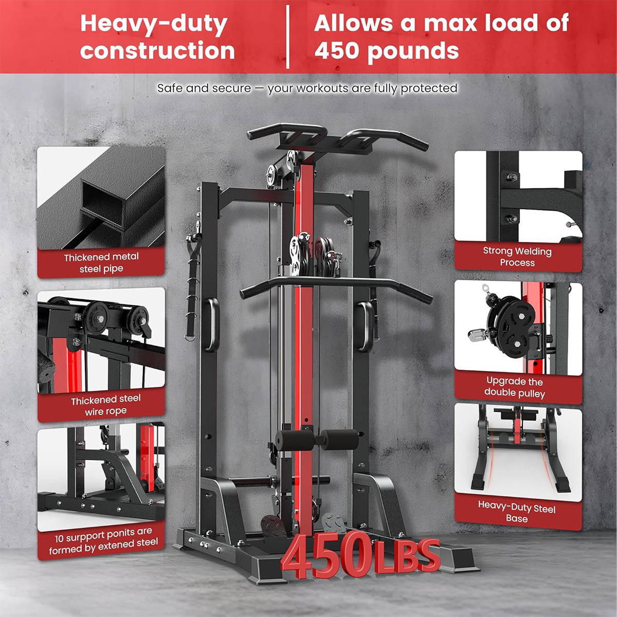 Pooboo Home Gym Machine - High - Leg Home Gym Workout review and price