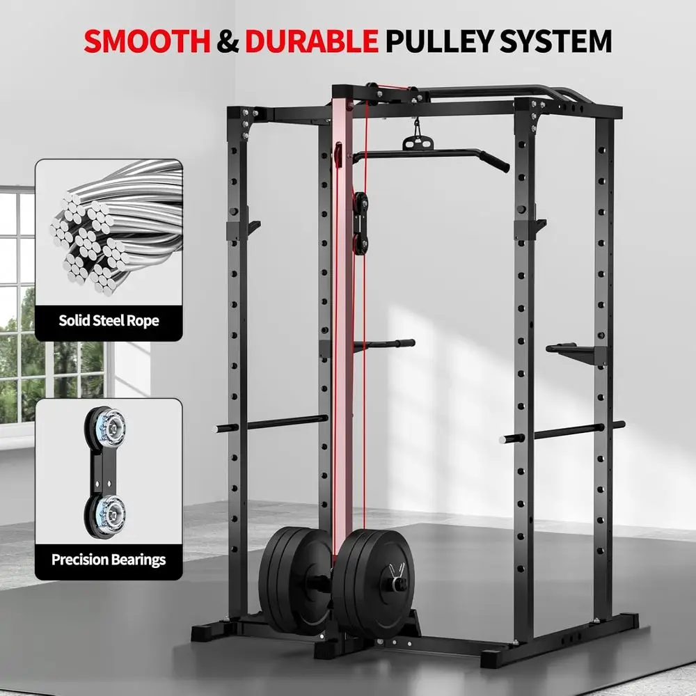 2000LBS Capacity Power Rack wi - Lat Pulldown Cable review and price