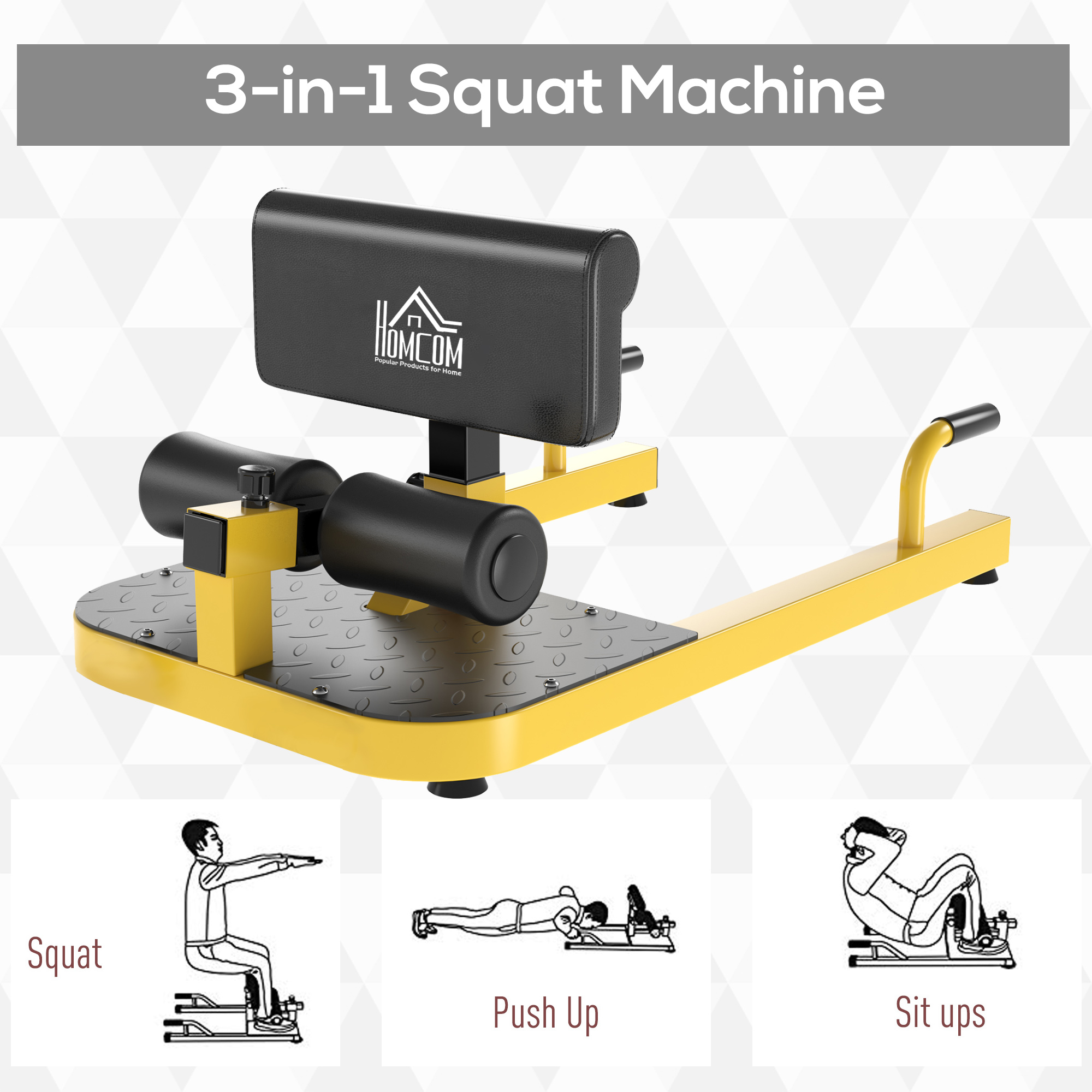 3-in-1 Padded Push Up Sit Up D - Home Gym Yellow review and price