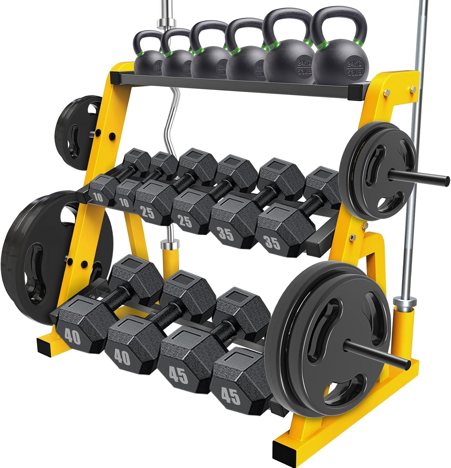Heavy Duty Three Tier Dumbbell - Home Gym Yellow review and price