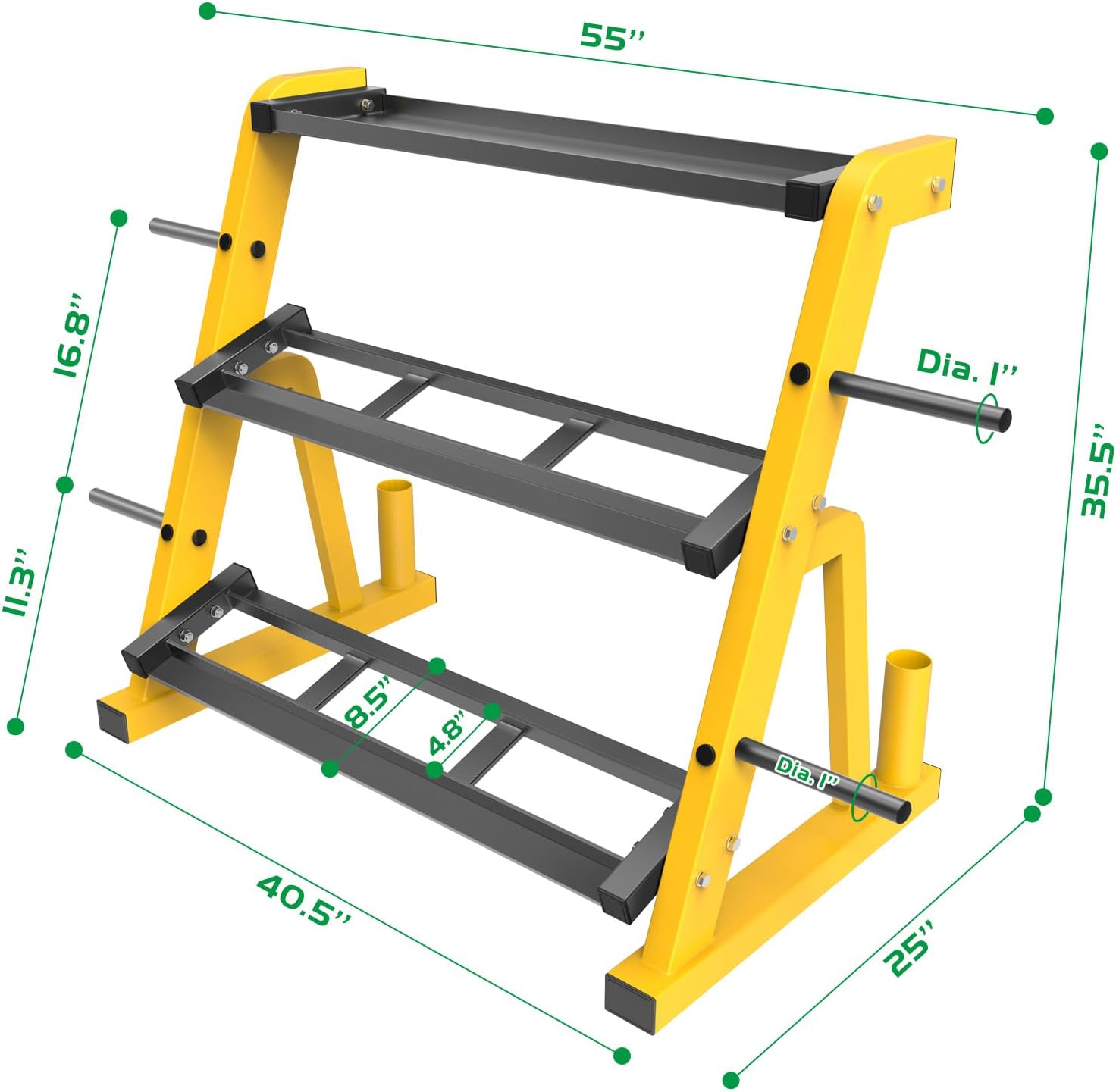 Heavy Duty Three Tier Dumbbell - Home Gym Yellow review and price