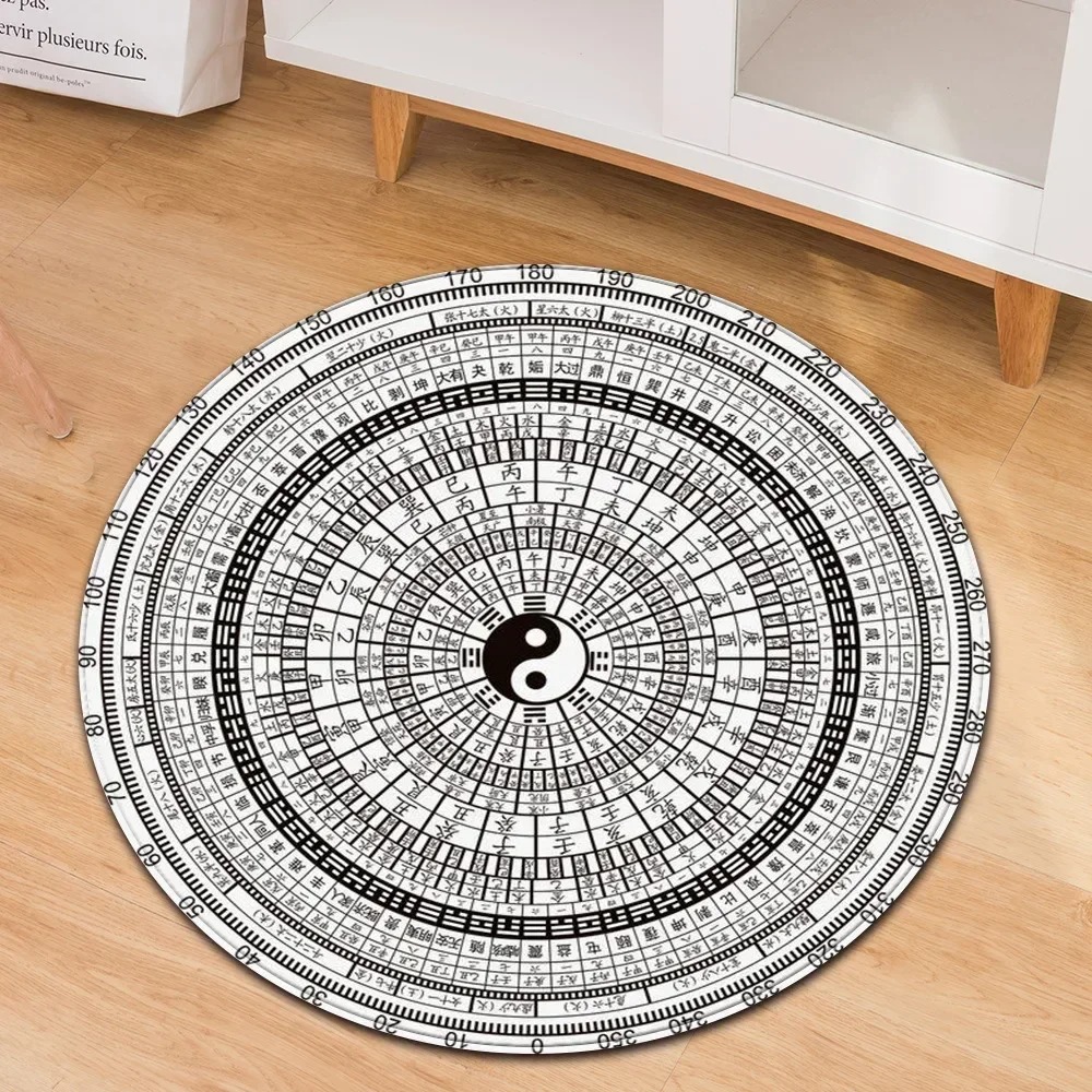 Yin Yang Taiji Round Rug Flowe - Home Gym Hack review and price