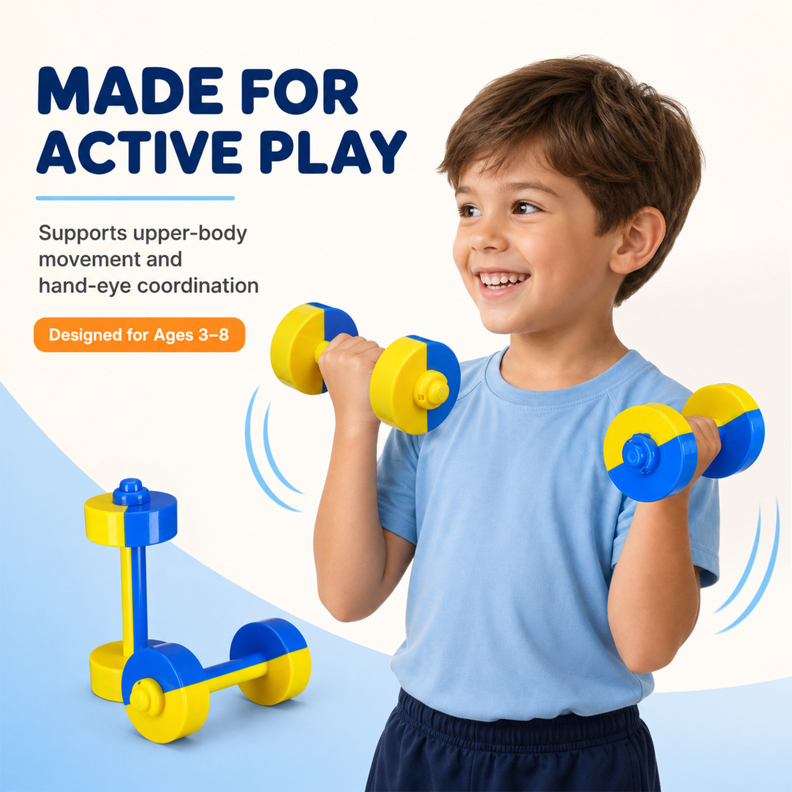 1Pair Plastic Dumbbell Kids Ba - Home Gym Yellow review and price
