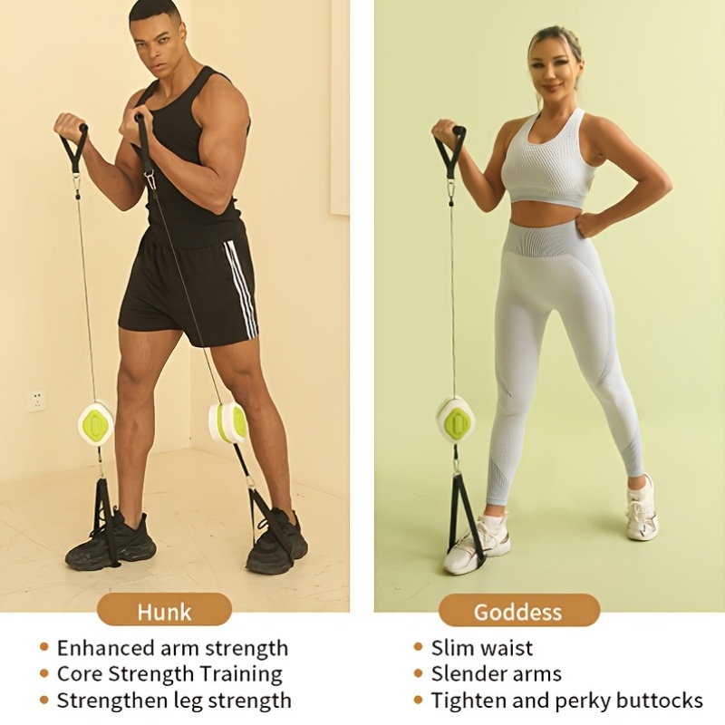 Portable Retractable Cable Tra - Home Gym Resistance Machine review and price