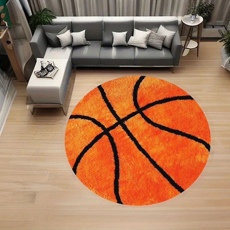 Basketball Pattern Round Rug F - Home Gym Hack review and price